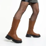 Cizme dama maro din piele ecologica Rosalinda