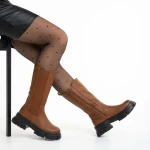 Cizme dama maro din piele ecologica Rosalinda