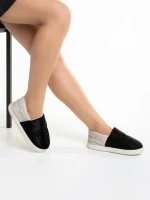 Papuci dama negri din material textil Rogina