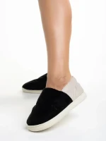Papuci dama negri din material textil Rogina