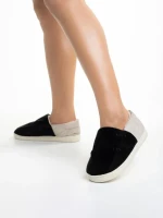 Papuci dama negri din material textil Rogina