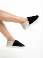 Papuci dama negri din material textil Rogina