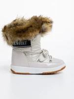 Cizme dama bej din piele ecologica si material textil Delyth