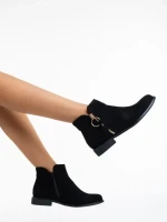 Botine dama negre din material textil Sharyl