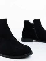 Botine dama negre din material textil Sharyl