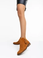 Botine dama camel din material textil Sharyl