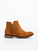 Botine dama camel din material textil Sharyl