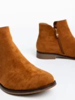 Botine dama camel din material textil Sharyl