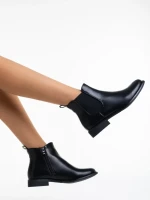 Botine dama negre din piele ecologica Sandie