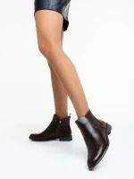 Botine dama maro din piele ecologica Sandie