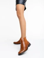 Botine dama camel din piele ecologica Sandie