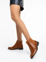 Botine dama camel din piele ecologica Sandie