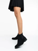 Botine dama negre din material textil Sauda