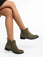 Botine dama verzi din material textil Sauda