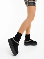 Papuci dama negri din material textil  Valtera