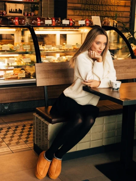 Papuci dama camel din material textil  Valtera