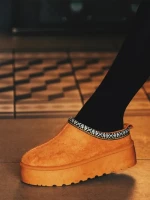 Papuci dama camel din material textil  Valtera