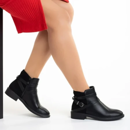 Botine dama negre din piele ecologica Darinda