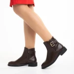 Botine dama maro din piele ecologica Elliana