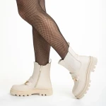 Botine dama bej din piele ecologica Patrisha