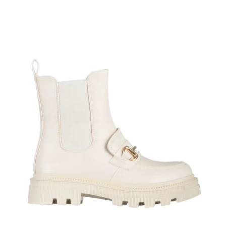 Botine dama bej din piele ecologica Patrisha