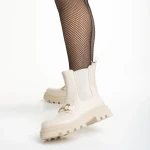 Botine dama bej din piele ecologica Patrisha