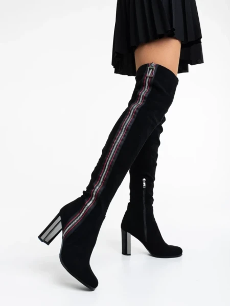 Cizme dama negre din material textil Maeva