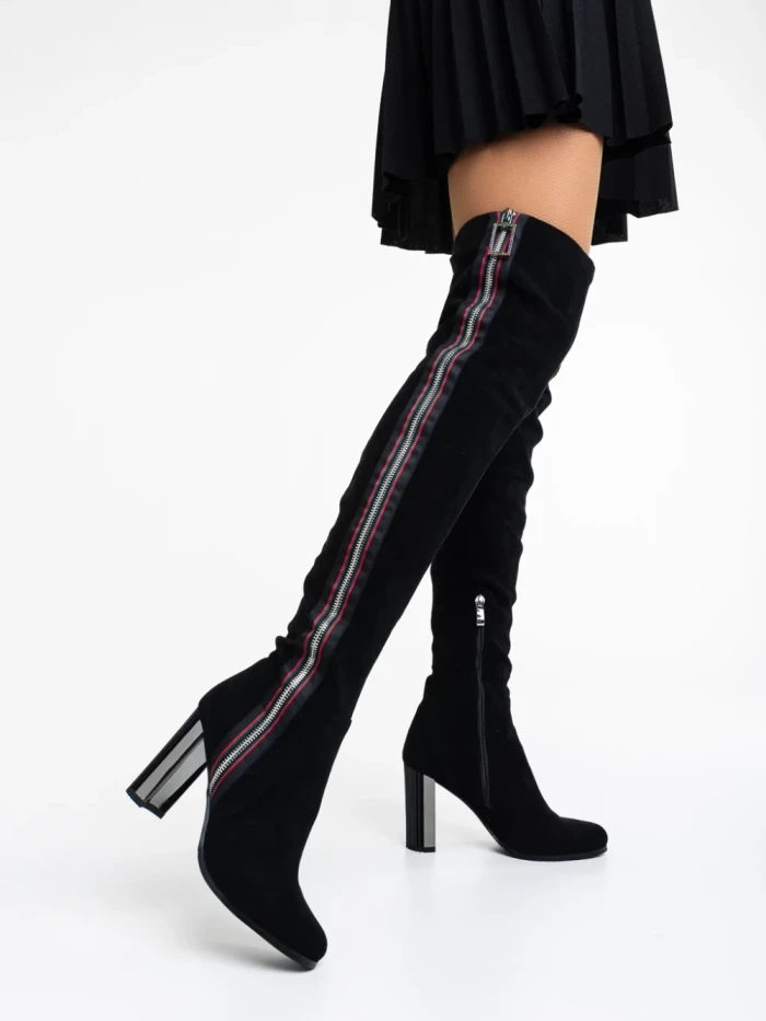 Cizme dama negre din material textil Maeva