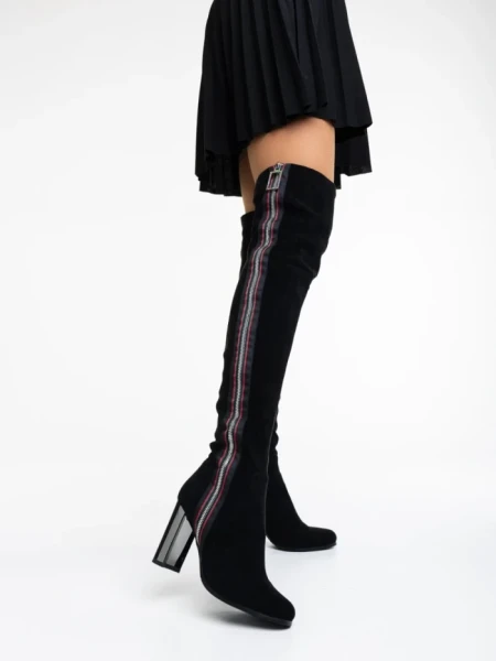 Cizme dama negre din material textil Maeva