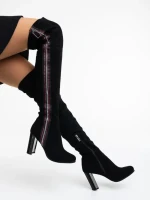 Cizme dama negre din material textil Maeva