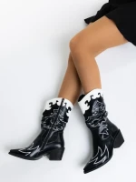 Cizme dama negre din piele ecologica Mariyka