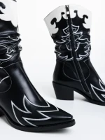 Cizme dama negre din piele ecologica Mariyka