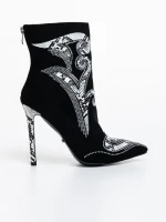 Botine dama negre din material textil Farrin