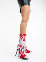 Botine dama argintii din piele ecologica Sebille