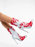 Botine dama argintii din piele ecologica Sebille