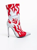 Botine dama argintii din piele ecologica Sebille