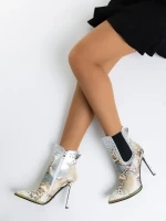 Botine dama bej din piele ecologica Katee