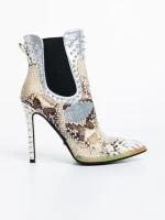 Botine dama bej din piele ecologica Katee