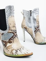 Botine dama bej din piele ecologica Katee