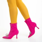 Botine dama fucsia din material textil Rajah