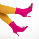 Botine dama fucsia din material textil Rajah
