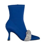 Botine dama albastre din material textil Revonda