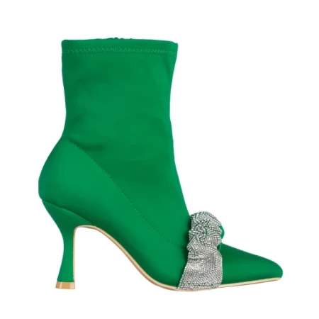 Botine dama verzi din material textil Revonda