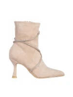 Botine dama bej din material textil Sommer