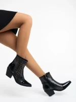 Cizme dama negre din material sintetic Nakisha