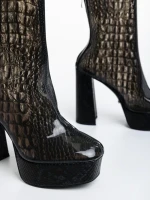 Botine dama negre din material sintetic Jessalyn