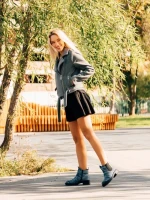 Botine dama negre din piele ecologica Desirae