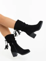 Cizme dama negre din material textil Lumina