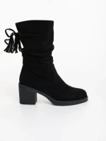 Cizme dama negre din material textil Lumina