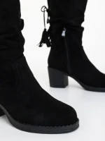 Cizme dama negre din material textil Lumina